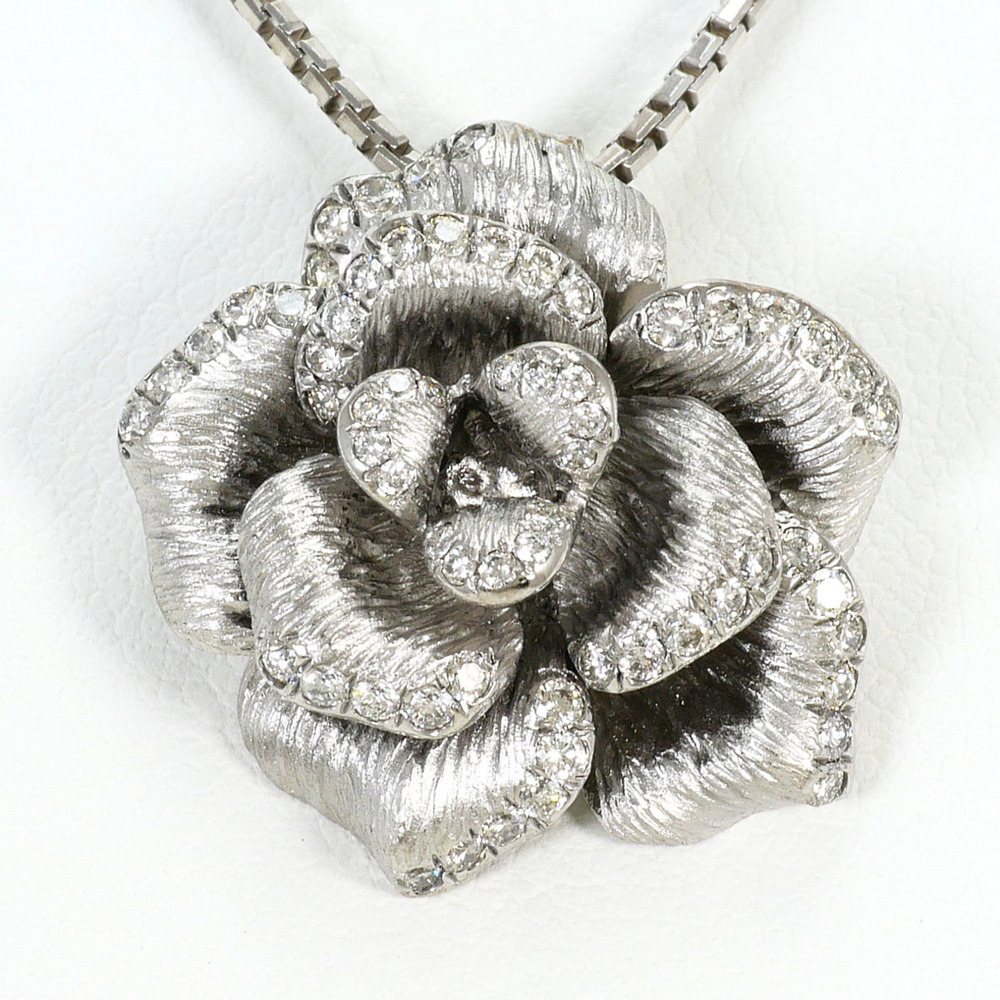 VINTAGE 18k Silver Diamond Necklace